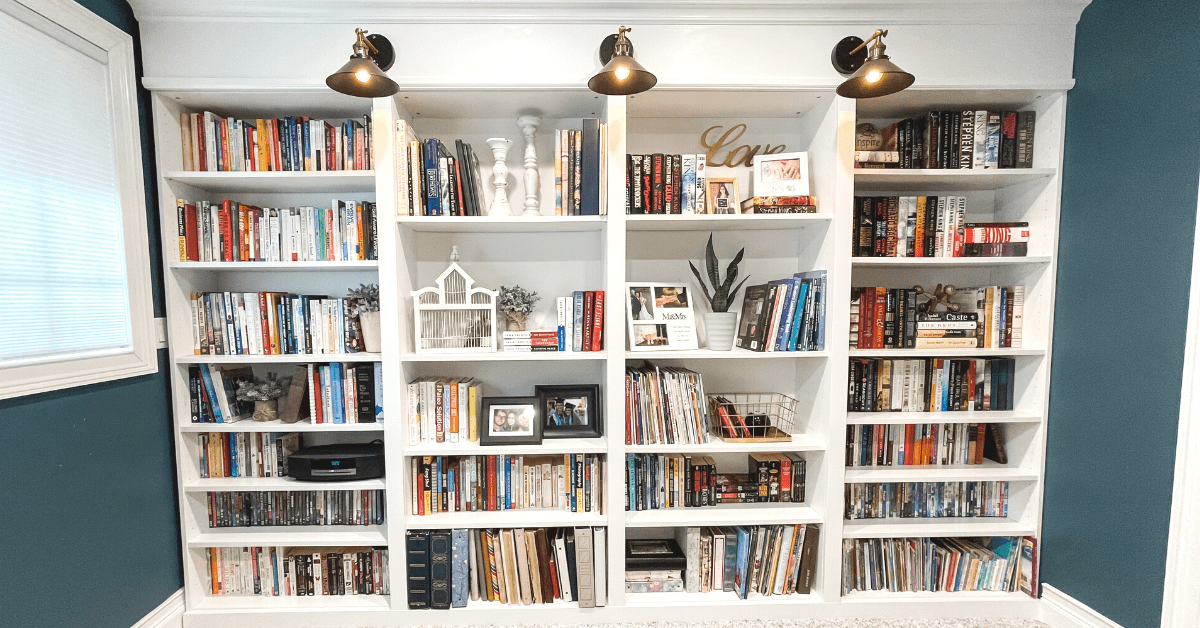 Ikea Hack – Billy Bookcase library wall