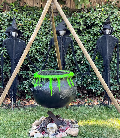 51in Halloween Decor Outdoor 12in Large Witch Cauldron on Tripod