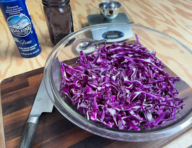 sauerkraut with purple cabbage