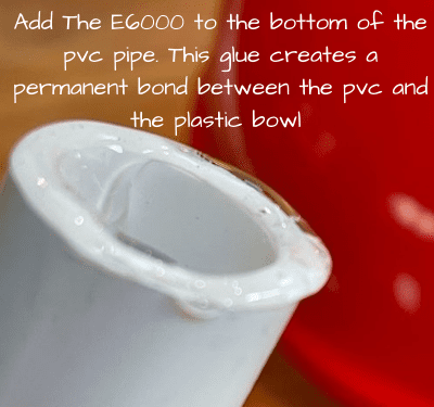 Add the glue to the rim of one bowl (7)