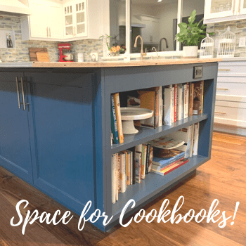 adding shelves to a kitchen island shevles for cookbooks