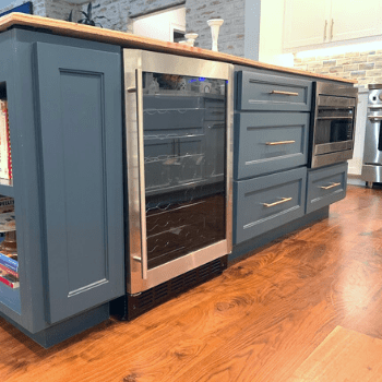 kitchen remodel with blue island