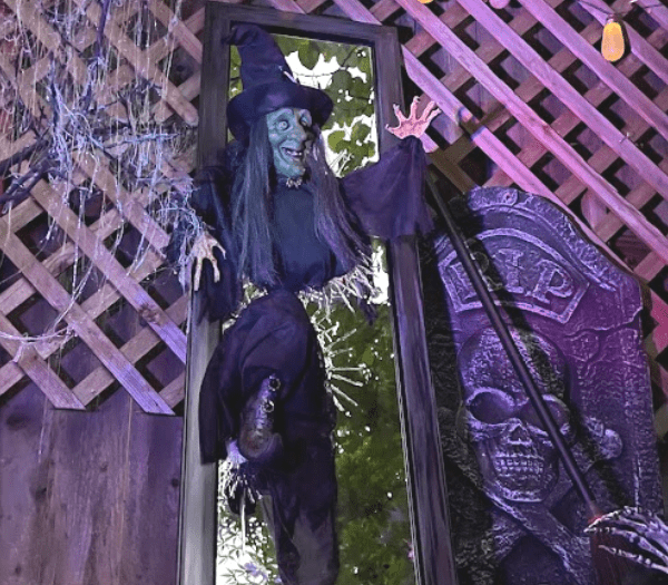 halloween witch breaking out of a mirror halloween witch breaking out of a mirror